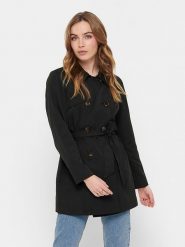 ONLY Trencz w kolorze czarnym rozmiar: M. Czarne płaszcze ONLY, m, bez wzorów, z tkaniny, bez kaptura. Za 149.95 zł.