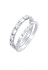 Elli Damski pierścień Duo Sparkling z cyrkonią w srebrze 925 Sterling Silver Pierścionki 1 ct. Szare pierścionki Elli, z cyrkonią, srebrne. Za 368.99 zł.