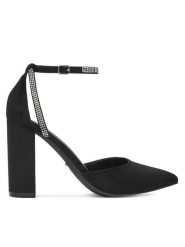 DeeZee Czółenka KL-HT4587-21 Czarny. Czarne czółenka DeeZee, bez wzorów, z materiału, bez obcasa, bez zapięcia. Za 139.99 zł.