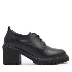 Półbuty Lasocki. Czarne półbuty wsuwane Lasocki, bez wzorów, bez obcasa, na obcasie. Za 249.99 zł.
