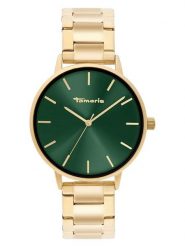 Tamaris Zegarek kwarcowy w kolorze złoto-zielonym rozmiar: onesize. Zielone, analogowe zegarki Tamaris, metalowe. Za 173.99 zł.