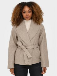 ONLY Kurtka przejściowa Augusta 15314352 Beżowy Regular Fit. Brązowe kurtki ONLY, l, bez wzorów, z syntetyku, bez kaptura. Za 279.99 zł.