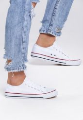 Białe Trampki Focused. Białe trampki Renee, bez wzorów, bez zapięcia. W wyprzedaży za 27.99 zł.