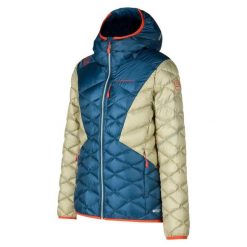 Kurtka puchowa damska z kapturem La Sportiva Pinnacle. Niebieskie kurtki narciarskie La Sportiva, s, bez wzorów, z poliamidu, z kapturem, narciarskie. Za 1,102.95 zł.