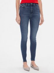 Tommy Jeans Jeansy Sylvia DW0DW17153 Granatowy Skinny Fit. Niebieskie jeansy Tommy Jeans, bez wzorów, z bawełny. Za 299.99 zł.