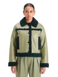 Scotch & Soda Kurtka koszulowa w kolorze czarno-oliwkowym rozmiar: S. Zielone kurtki Scotch & Soda, s, bez wzorów, ze skóry, bez kaptura. Za 325.03 zł.