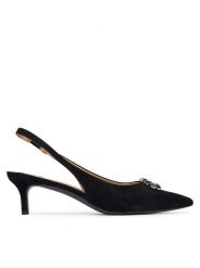 LAUREN RALPH LAUREN Czółenka 802P22321001 Czarny. Czarne czółenka Lauren Ralph Lauren, bez wzorów, ze skóry, bez obcasa, bez zapięcia. Za 769.99 zł.