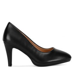 Czółenka Clara Barson. Czarne czółenka Clara Barson, bez wzorów, bez obcasa, bez zapięcia. Za 76.99 zł.