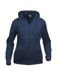 Clique Basic Hoody Full Zip Women - damska bluza z kapturem i zamkiem, ciemny. Niebieskie bluzy CLIQUE, s, bez wzorów, z bawełny, bez ramiączek, z kapturem. Za 187.18 zł.