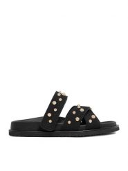 DeeZee Klapki CEO-LB-P2132 Czarny. Czarne klapki DeeZee, bez wzorów, z materiału, bez obcasa, bez zapięcia. Za 129.99 zł.