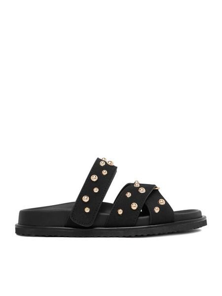 DeeZee Klapki CEO-LB-P2132 Czarny. Czarne klapki DeeZee, bez wzorów, z materiału, bez obcasa, bez zapięcia. Za 129.99 zł.