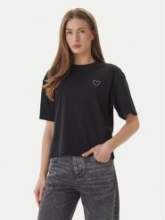 ONLY T-Shirt Rhine 15368901 Czarny Boxy Fit. Czarne t-shirty ONLY, m, bez wzorów, z bawełny, bez kołnierzyka, bez ramiączek. Za 79.99 zł.