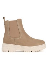 Go Soft Botki WS6385-01 Beżowy. Brązowe botki GO SOFT, bez wzorów, bez obcasa, na płaskiej podeszwie, bez zapięcia. Za 159.99 zł.