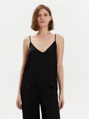 Gaudi Top 411FD45029 Czarny Relaxed Fit. Czarne topy Gaudi, bez wzorów, z wiskozy, bez kołnierzyka, bez ramiączek. Za 249.99 zł.
