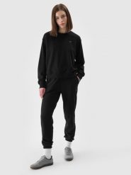 4F Spodnie dresowe joggery damskie - czarne XXL. Czarne spodnie dresowe 4f, bez wzorów, z bawełny, sportowe. Za 129.99 zł.