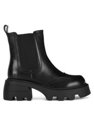 Badura Sztyblety WFA3150-2Z Czarny. Czarne botki Badura, bez wzorów, bez obcasa, na słupku, bez zapięcia. Za 239.99 zł.