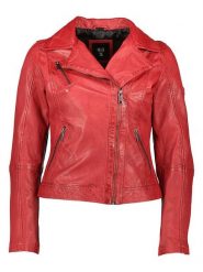 HIS Skórzana kurtka w kolorze czerwonym rozmiar: 44. Czerwone kurtki HIS, bez wzorów, ze skóry, bez kaptura. Za 618.95 zł.