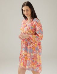 Wzorzyata sukienka mini. Sukienki Unisono, l, bez wzorów, z tkaniny, bez kołnierzyka, bez ramiączek, mini. Za 189.00 zł.