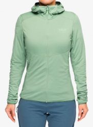 Bluza rozpinana damska Rab Evolute Hoody. Zielone bluzy RAB, l, bez wzorów, z materiału, bez ramiączek, bez kaptura. Za 500.49 zł.