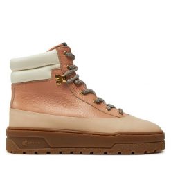 Trzewiki Pollini. Brązowe botki Pollini, bez wzorów, bez obcasa, na płaskiej podeszwie, bez zapięcia. Za 1,409.00 zł.