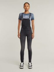 G-Star Ogrodniczki dżinsowe w kolorze antracytowym rozmiar: W27. Czarne kombinezony G-Star, bez wzorów, retro, bez kołnierzyka, bez ramiączek. Za 284.15 zł.