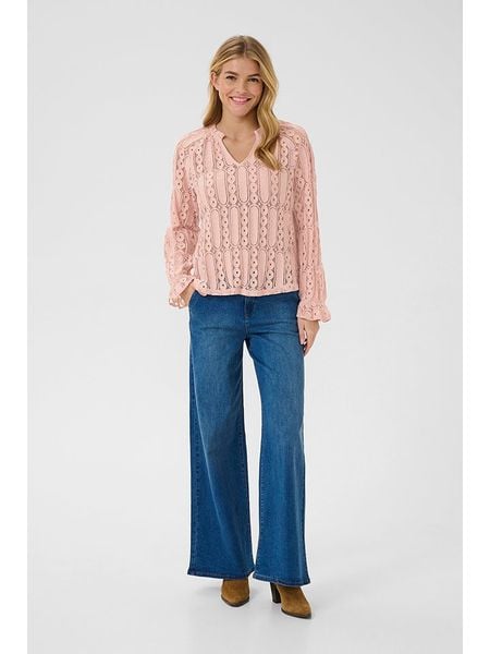 Cream Bluzka w kolorze jasnoróżowym rozmiar: 38. Różowe bluzki Cream, bez wzorów, bez kołnierzyka, bez ramiączek. Za 95.92 zł.