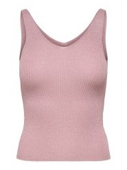 JDY Top dzianinowy w kolorze jasnoróżowym rozmiar: XL. Różowe topy JDY, xl, bez wzorów, z dzianiny, bez kołnierzyka, bez ramiączek. Za 52.92 zł.