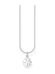 Thomas Sabo Srebrny naszyjnik z zawieszką - dł. 45 cm rozmiar: 38 cm. Szare naszyjniki thomas sabo, z materiału, srebrne. Za 144.95 zł.