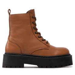 Botki Filipe. Brązowe botki Filipe, bez wzorów, bez obcasa, na płaskiej podeszwie, bez zapięcia. Za 289.99 zł.