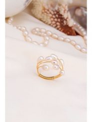 Pierres delicates Pierścionek w kolorze białym z perłami rozmiar: onesize. Białe pierścionki Pierres delicates, z mosiądzu. Za 113.63 zł.