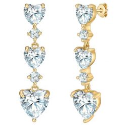 Yokoamii Kolczyki wiszace serce z mosiadzu w zlocie zóltym z Cyrkonia 1 ct Damski. Żółte kolczyki Yokoamii, z cyrkonią, pozłacane. Za 159.99 zł.