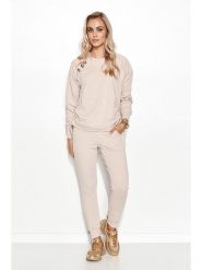 Makadamia 2-częściowy zestaw w kolorze jasnobeżowym - bluza, spodnie rozmiar: 36/38. Brązowe bluzy Makadamia, bez wzorów, bez ramiączek, bez kaptura. Za 440.45 zł.