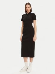 Lacoste Sukienka codzienna EF9622 Czarny Slim Fit. Czarne sukienki Lacoste, na co dzień, bez wzorów, z bawełny, bez kołnierzyka, bez ramiączek, proste. Za 419.99 zł.