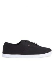 Tommy Hilfiger Tenisówki Canvas Lace Up Sneaker FW0FW07805 Czarny. Czarne trampki Tommy Hilfiger, bez wzorów, z materiału, bez zapięcia. Za 229.99 zł.