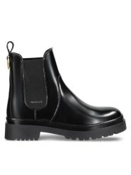 Gant Sztyblety 31551158 Czarny. Czarne botki Gant, bez wzorów, ze skóry, bez obcasa, na płaskiej podeszwie, bez zapięcia. Za 729.99 zł.