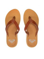 Roxy Japonki ARJL101146 Brązowy. Brązowe japonki Roxy, bez wzorów, ze skóry. Za 109.99 zł.