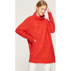 Sweter oversize z golfem - Czerwony. Swetry marki INESIS. W wyprzedaży za 49.99 zł.