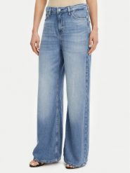 Guess Jeansy W5GA82 D5B94 Niebieski Wide Leg. Niebieskie jeansy Guess, z aplikacjami, z jeansu. Za 409.99 zł.