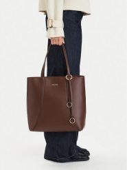 GINO ROSSI Torebka C-LDA9167A Brązowy ciemny. Brązowe shopper bag Gino Rossi, bez wzorów, ze skóry, bez dodatków. Za 229.99 zł.
