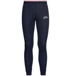 Legginsy do biegania damskie Odlo Base Layers. Niebieskie legginsy ODLO, bez wzorów, z materiału, długie. Za 104.49 zł.