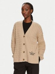 Tommy Hilfiger Kardigan WW0WW42143 Beżowy Relaxed Fit. Brązowe swetry Tommy Hilfiger, l, bez wzorów, z wełny, bez ramiączek. Za 529.99 zł.