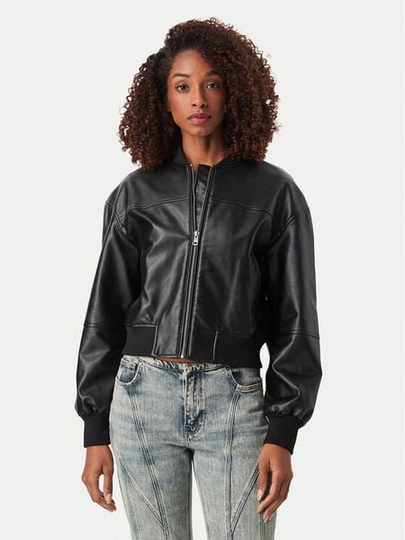Guess Jeans Kurtka bomber W6YL01 W2525 Czarny Regular Fit. Czarne kurtki Guess Jeans, s, z aplikacjami, z jeansu, bez kaptura. Za 584.99 zł.
