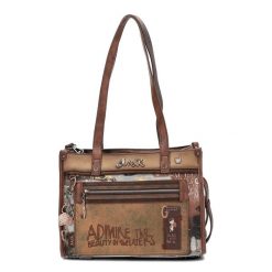 Brązowa Torebka Anekke Elegancki Kuferek Damski Premium. Brązowe torebki klasyczne Anekke, z aplikacjami, z materiału, eleganckie, na ramię, zdobione, bez dodatków. Za 399.00 zł.