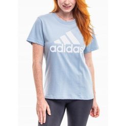 Adidas koszulka Kobieta t-shirt bluzka sportowa wygodna bawełniana. Niebieskie t-shirty sportowe adidas, bez wzorów, z bawełny, bez ramiączek, na fitness i siłownię. Za 102.00 zł.