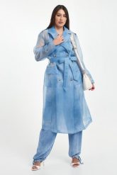 Płaszcz damski z organzy ERMANNO FIRENZE. Płaszcze Ermanno Firenze, bez wzorów, bez kaptura. Za 2,499.00 zł.