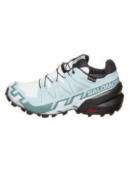 SALOMON Buty "Speedcross 6 GTX" w kolorze biało-turkusowym do biegania rozmiar: 37 1/3. Białe buty treningowe Salomon, bez wzorów, z gore-texu, bez zapięcia, do biegania, gore-tex. Za 559.95 zł.