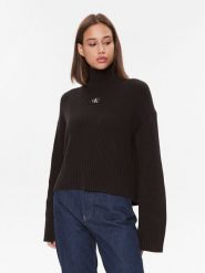 Calvin Klein Jeans Golf Label Chunky J20J222250 Czarny Relaxed Fit. Czarne swetry Calvin Klein Jeans, xs, bez wzorów, z bawełny, bez ramiączek. Za 569.99 zł.