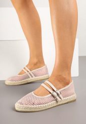 Beżowe Siateczkowe Espadryle Ozdobione Paskami i Plecionką Tullexia. Brązowe espadryle Renee, bez wzorów, z jeansu, eleganckie, bez obcasa, na płaskiej podeszwie. W wyprzedaży za 67.99 zł.