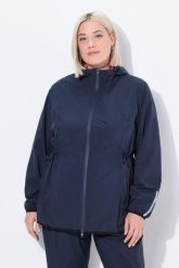 Damskie Kurtka przeciwdeszczowa woreczek podróżny wodoodporny. Niebieskie kurtki Ulla Popken, plus size, bez wzorów, z materiału, bez kaptura. Za 349.99 zł.