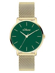 S.Oliver Zegarek kwarcowy w kolorze złoto-zielonym rozmiar: onesize. Zielone, analogowe zegarki S.Oliver, metalowe. Za 173.99 zł.